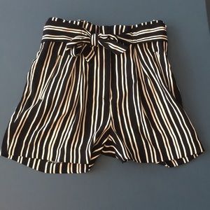 High waisted striped shorts
